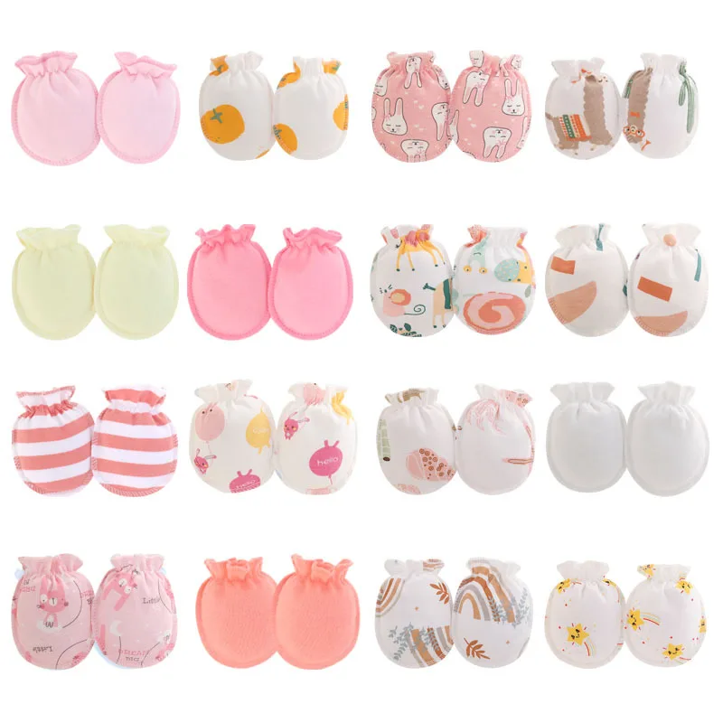 Wholesale Hand Anti-grab Protect Face Baby Mitten No Scratch 0-3 Months Mittens for Newborn Baby Boys Girls