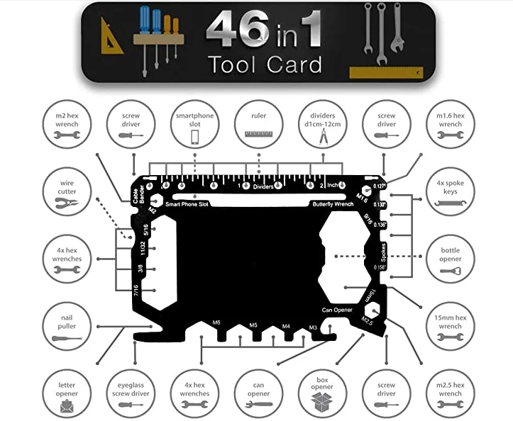 Cool Gifts For Men  Credit Card Multitool Survival Pocket Tool Multi Function Smart Gadget Business Gift