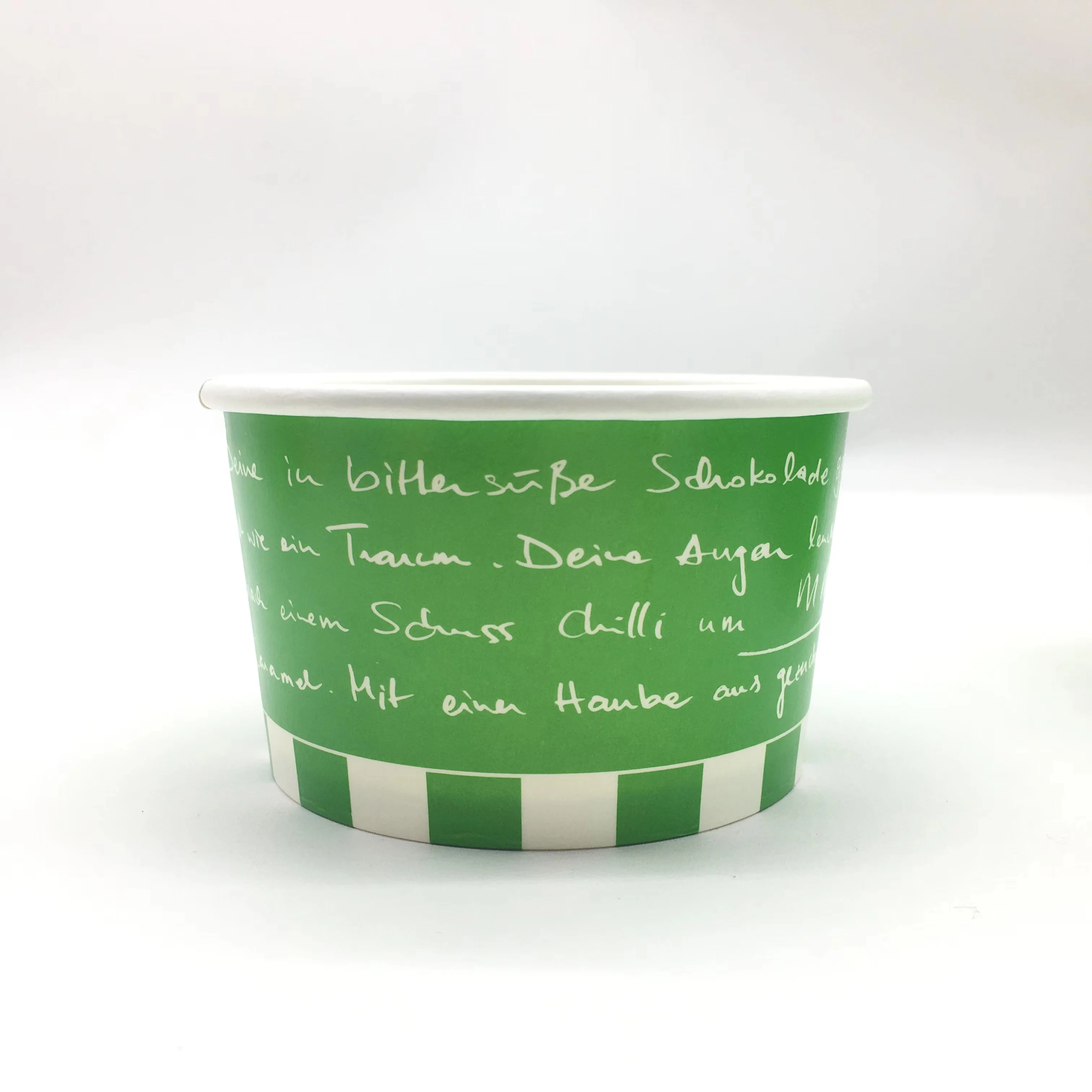 Custom Logo Printed Ice Cream Cup Frozen Yogurt Gelato Bowls  Disposable Single Wall Paper Cup With Lid And Spoon