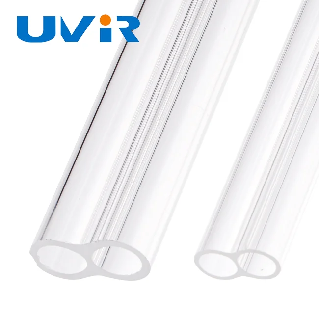 High temperature resistant transparent quartz glass tube dual tube IR heating lamp accessories