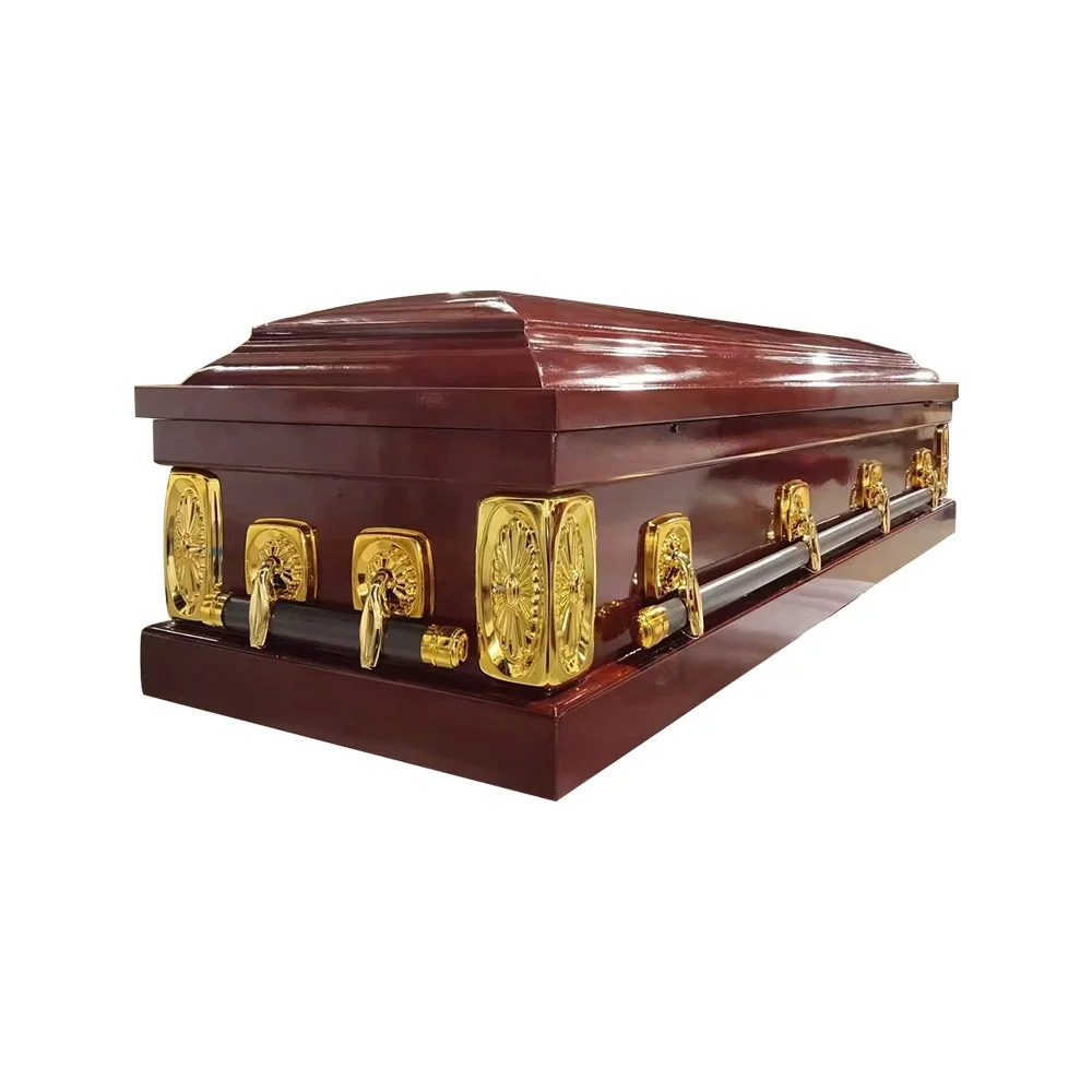 Professional Funeral Supplies MDF Wood  Cremation Coffin Casket for Adults Funeral Use