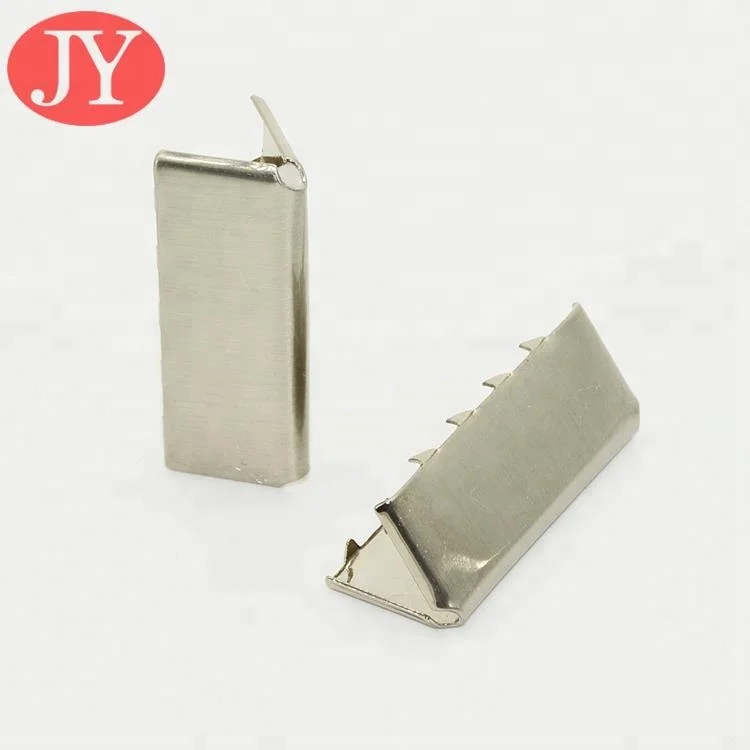 china factory wholesale metal tooth ribbon rope copper tail clamp clip belt webbing ended metal clip clothing clips
