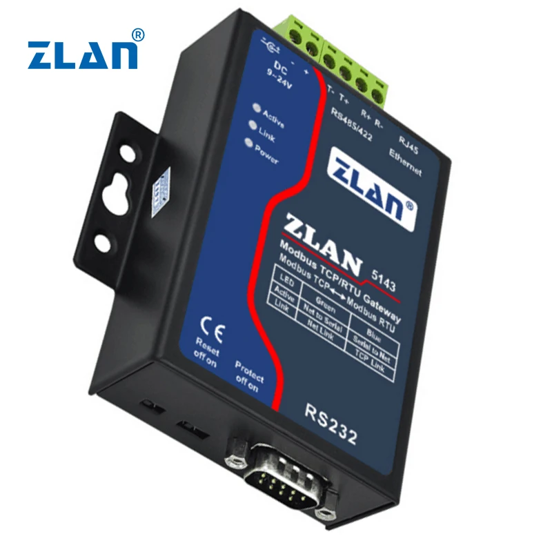 ZLAN5143 RS232/485/422 to EthernetMQTT JSON rs232 baud rate converter