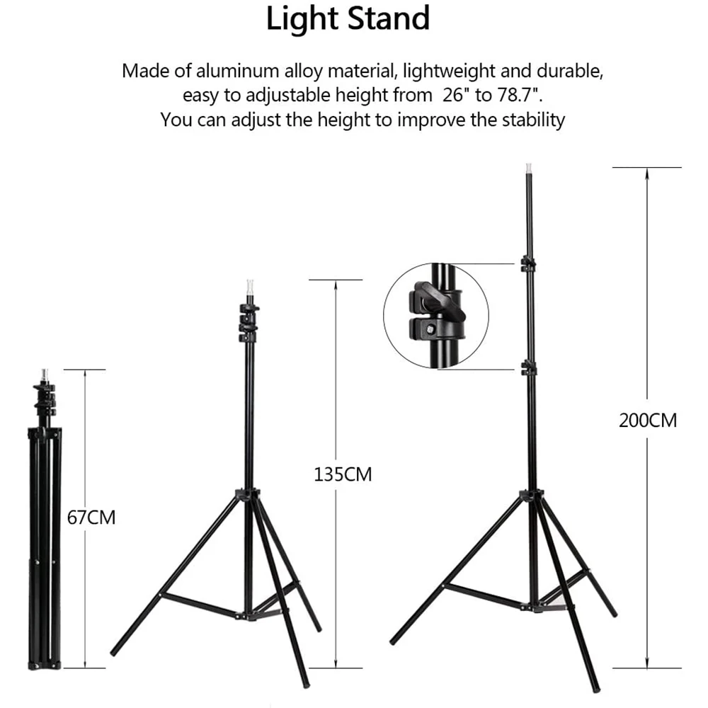 JUNNX Box Photography Photo Studio Light 50*70CM Softbox Photography Lighting Studio Photo Light Box LED Kit for Photo Studio