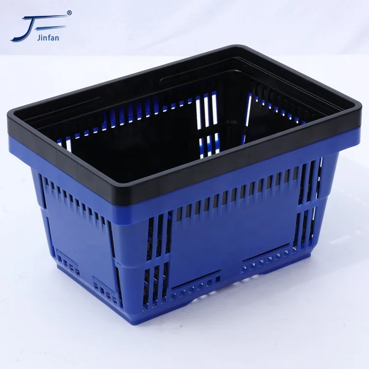 retail shop supermarket store small plastic shopping hand basket with inside handle  customized by direct factory
