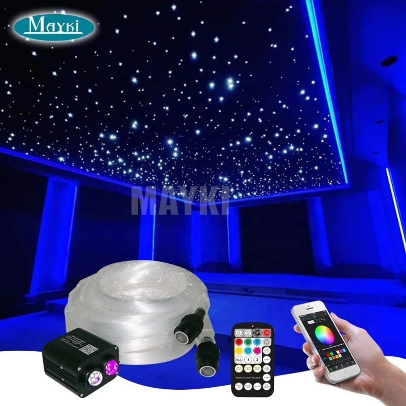 Dual Port Twinkle Starlight Headliner Kit  APP Control 1000 pc Car Starlight Headliner Star Ceiling Light