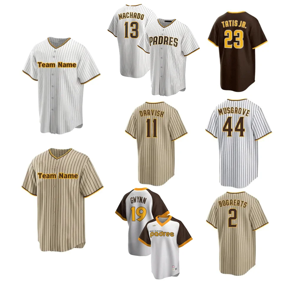Best Quality #2 Xander Bogaerts #13 Manny Machado #23 Fernando Tatis Jr. #19 Tony Gwynn Customizable American Baseball Jersey