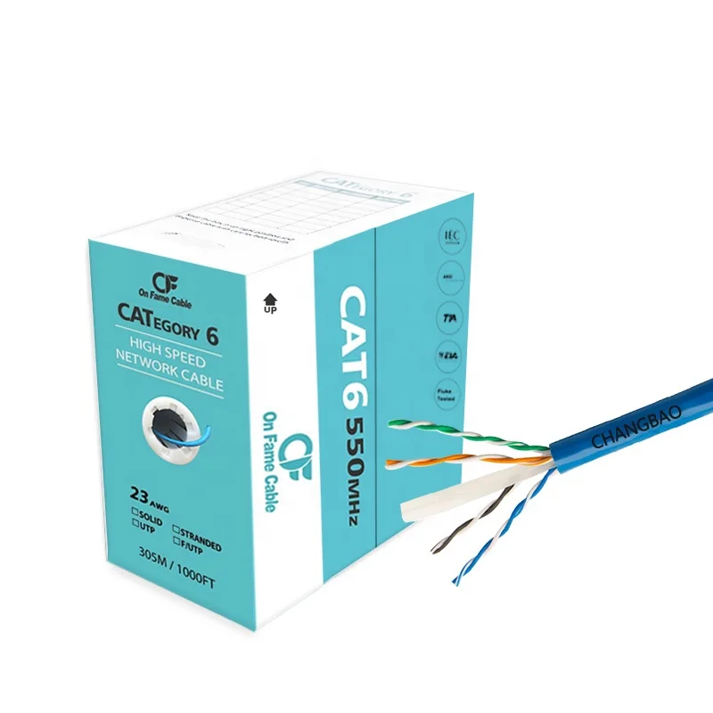 CHANGBAO oem iso rg45 utp cat6 cable 4pr 23awg communication network cable