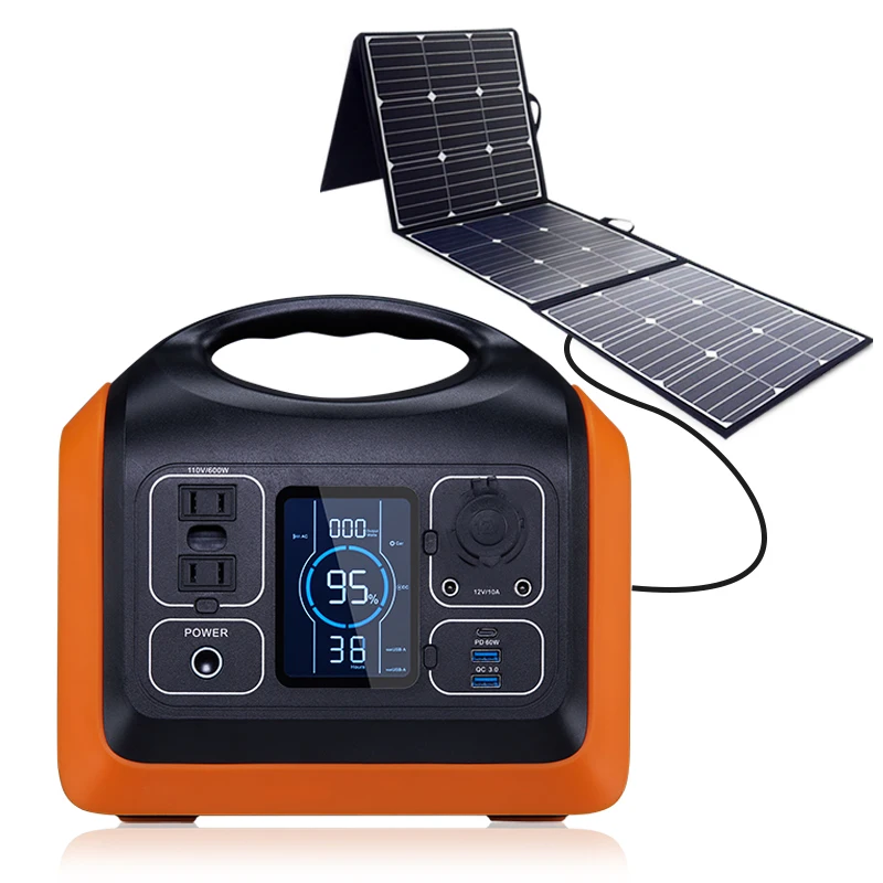IPStank Emergency Outdoor Home 600W 110V Electric Mini Solar Lithium Battery Portable Camping Generator With Panel