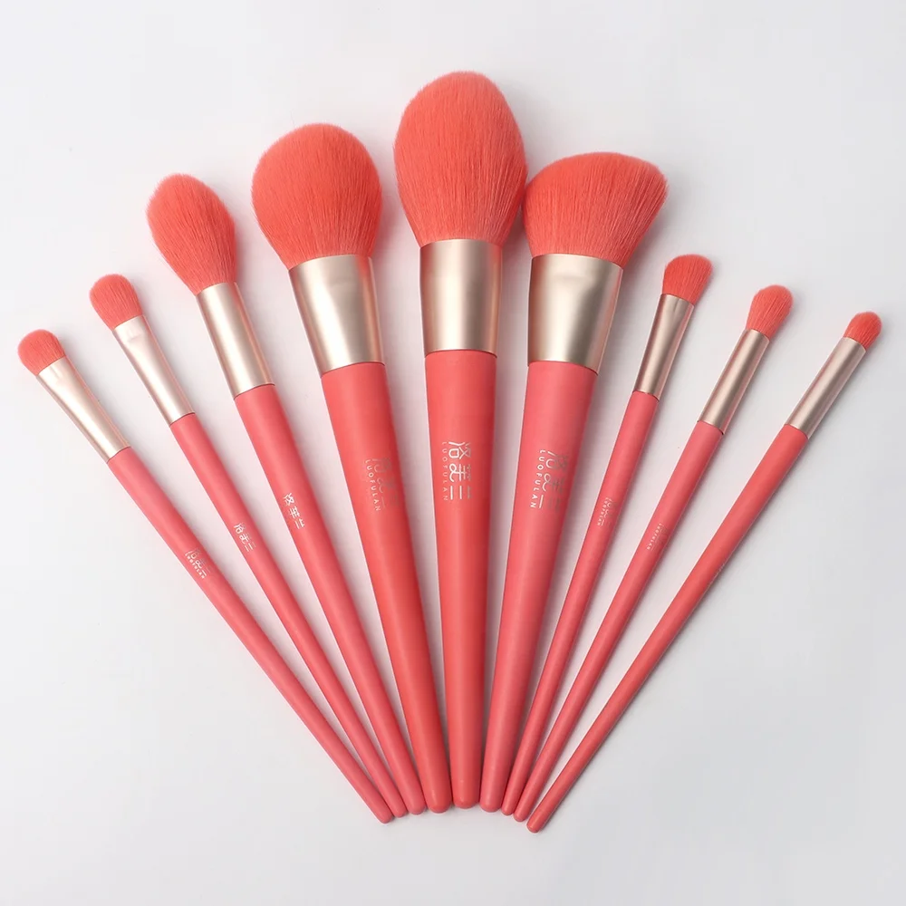 Hot Sale 9pcs Beauty Cosmetic Make Up Brush Eyebrow Eye Synthetic Pro 2022 High Quality Private Label Makeup Brushes Custom Logo