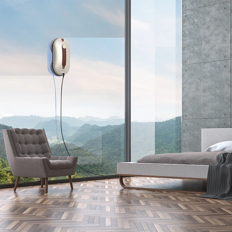 2.4G Wireless Newest Automatic Electric Window Cleaning Robot With Dual Water Spraying Tanks Tuya APP Remote Control