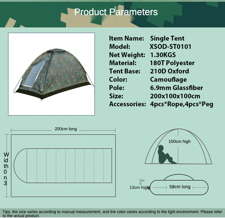 Wholesale Ultralight Anti-mosquito Single 1 Person Camping Camouflage Tent Hunting
