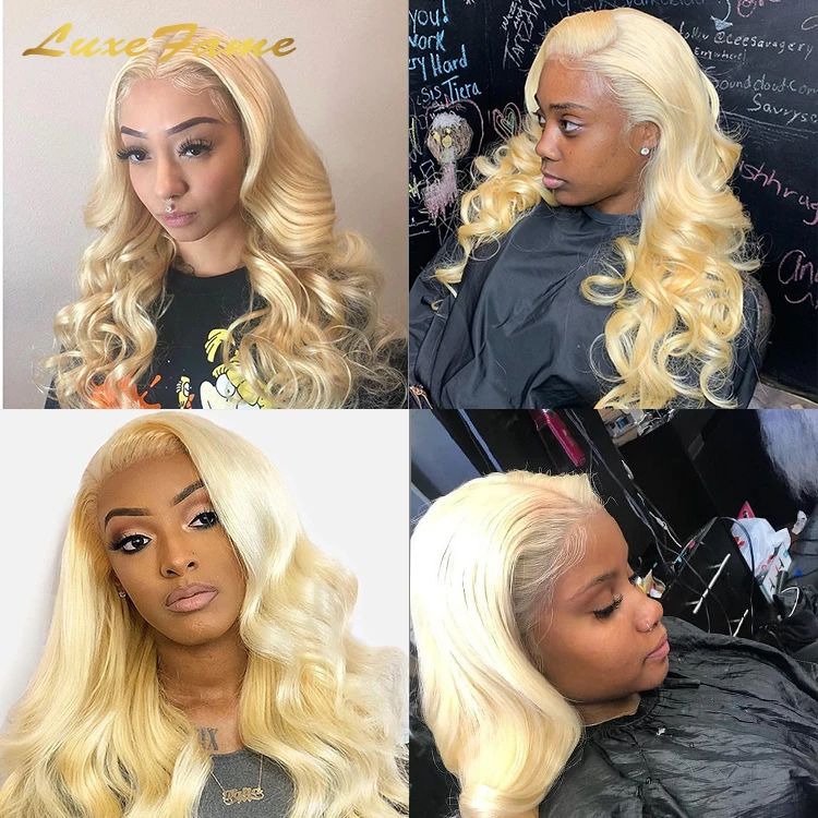 Luxefame прозрачные 5x5 613 натуральные волосы отбеливатель тела узлы фронтальная кружевная застежка Бразильская кудрявая