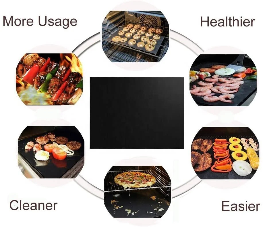 2021 Amazon Best Sell Ptfe Bbq grill mat/ Cooking mat/ Non-stick reusable oven Liner