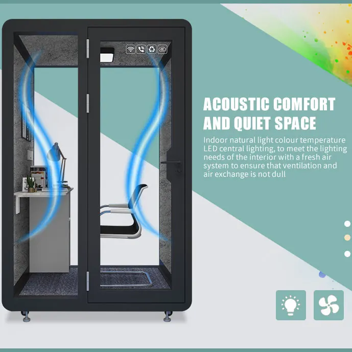 2024 New Design Portable Soundproof Booth Outdoor Office Pod Soundproof Cabin Recording Studio Equipment