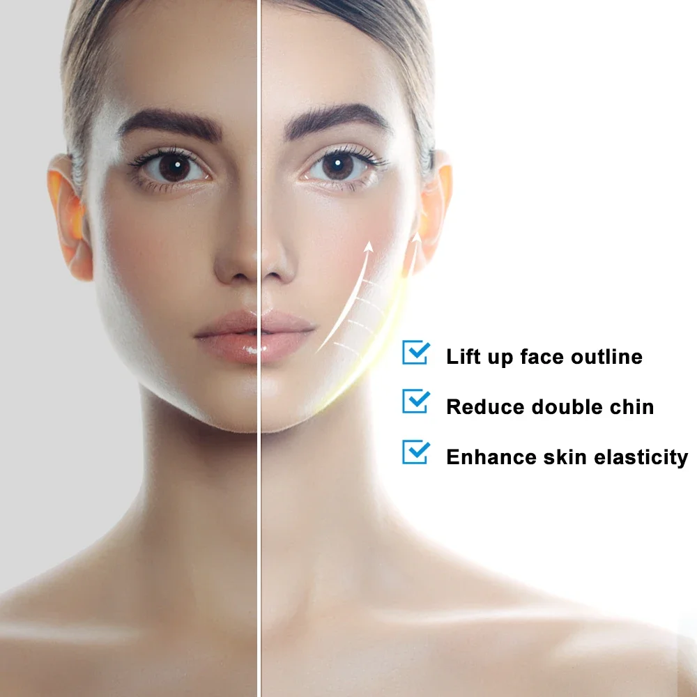 Facial Lifting Device LED Photon Therapy Facial Slimming Vibration Massager Double Chin V Face Shaped Cheek Lift Belt Machine