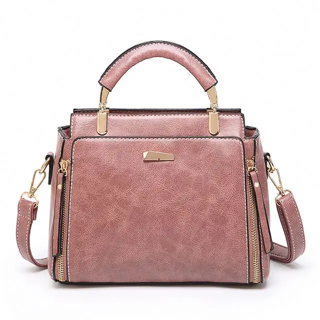 Wholesale office casual tote bags elegant retro shoulder leather handbag