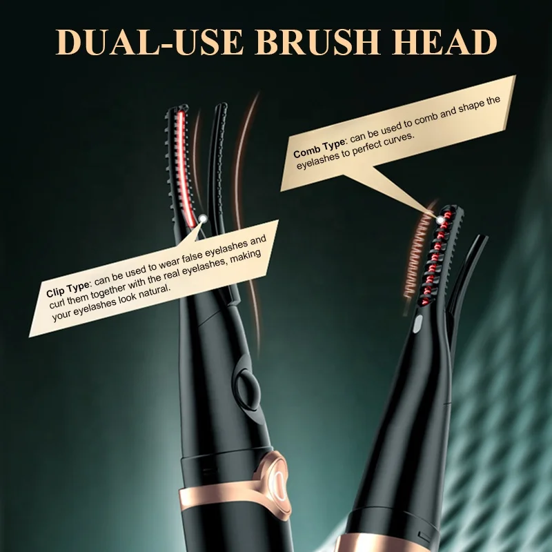 2 in 1 Portable Electric Eyelash Curlers Mini Curling Lash Clip Comb Rizador de Pestanas Heated Eyelash Curler