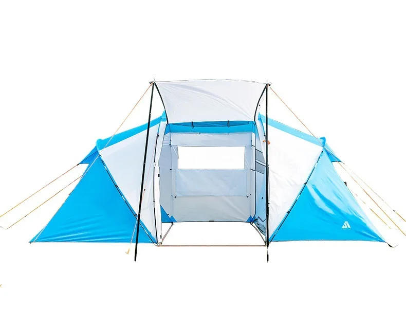 Outdoor Luxury Mushroom Tent Double Layer 5-6 Person Two Room Automatic Family Tent Waterproof UV Protection Portable
