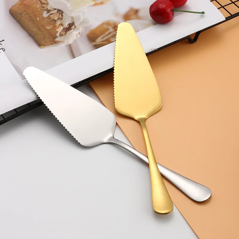 Colorful Stainless Steel Cake Server Serrated Edge Blade Cutter Pizza Shovel Custom logo Baking Tool Cheese Shovel Cake Knife