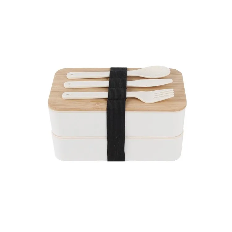 RPET  Plastic Bento Lunch Box With Divider and Cutlery Lunch Containers for Kids