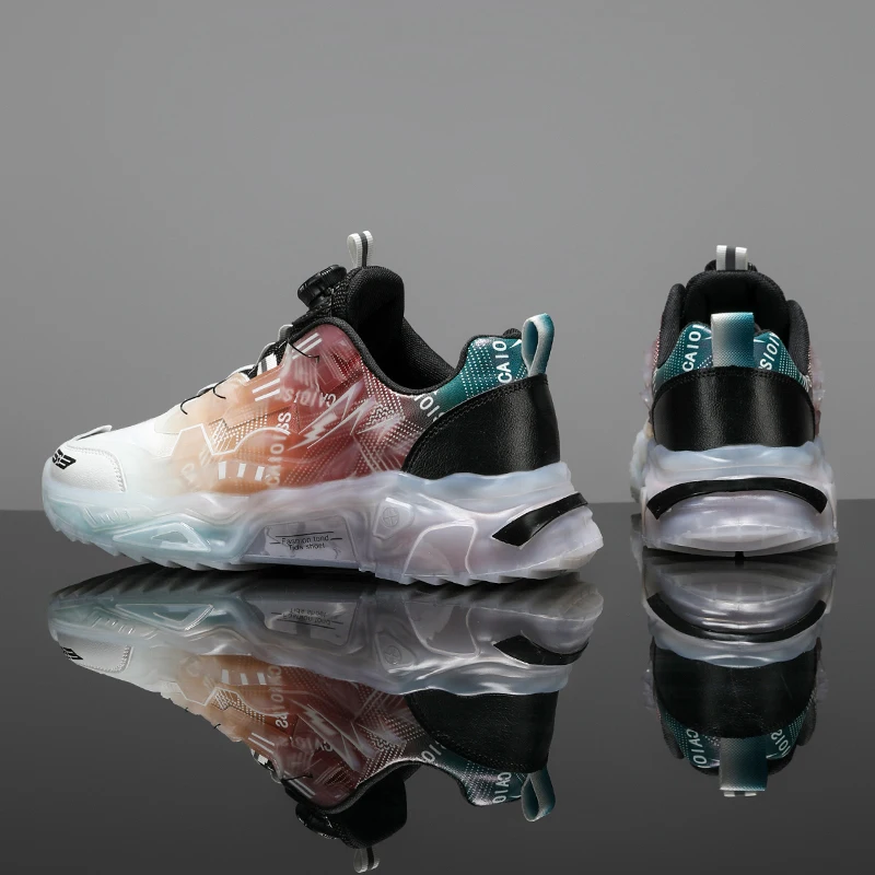 2024 Factory made new Popcorn TPU Men casual shoes sport walk lazy shoelaces wheel running shoes