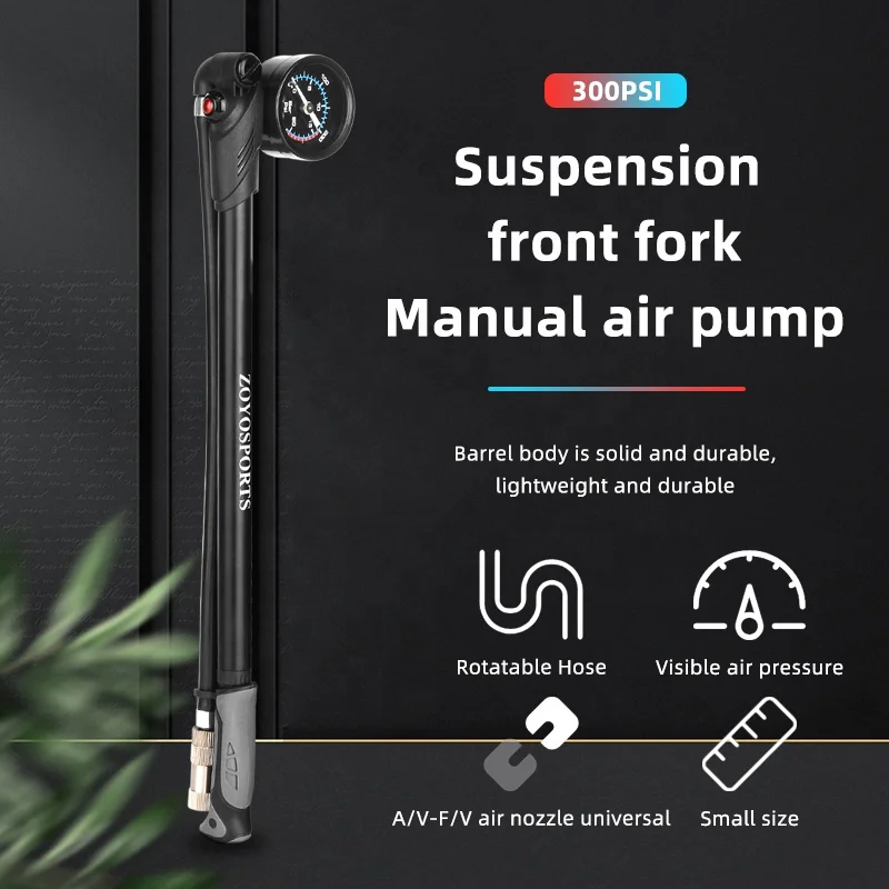 Гарантированный черный 300PSI Max велосипедный амортизатор для вилки и задней подвески портативный ручной насос хороший воздушный с манометром