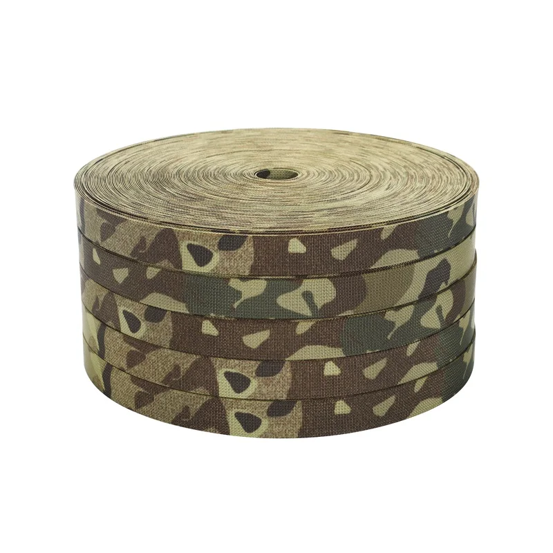 OEKO TEX Nylon MARPAT Woodland Camo Tactical Webbing Strap Printed Logo Camouflage Tape for Mil Spec Backpacks for Waistband Use