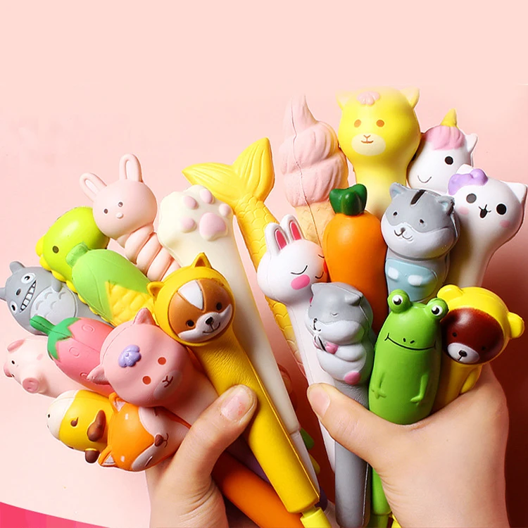Индивидуальные милые Мультяшные декомпрессионные пластиковые цветные гелевые ручки kawai для маленькой девочки 0 (1600401155305)