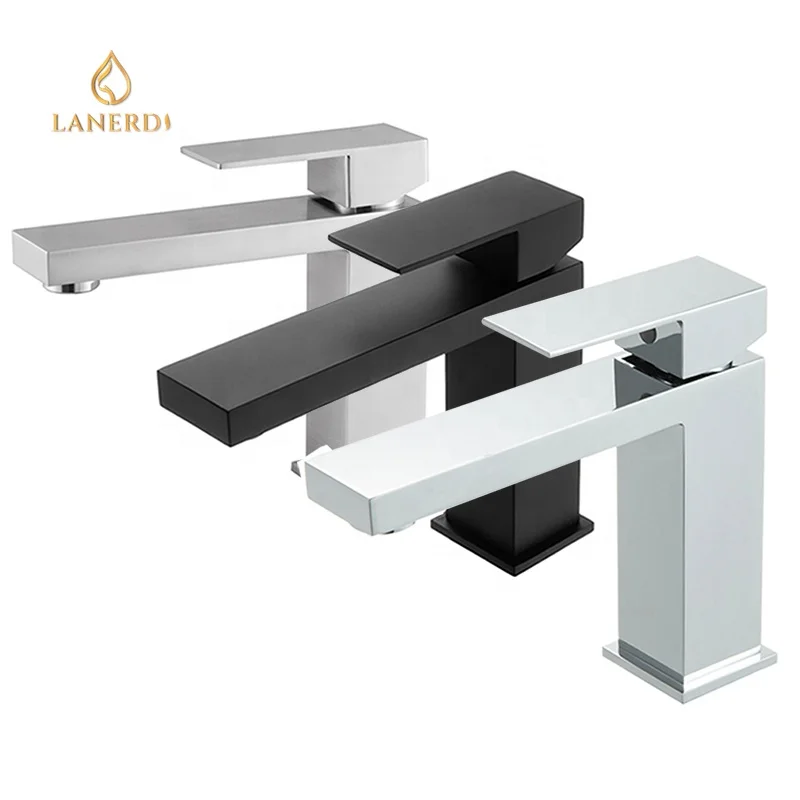 Satin Finish Watermark Faucet Stainless Steel Basin Mixer Tap Single Hole Hot and Cold UPC Bathroom Faucet with cUPC