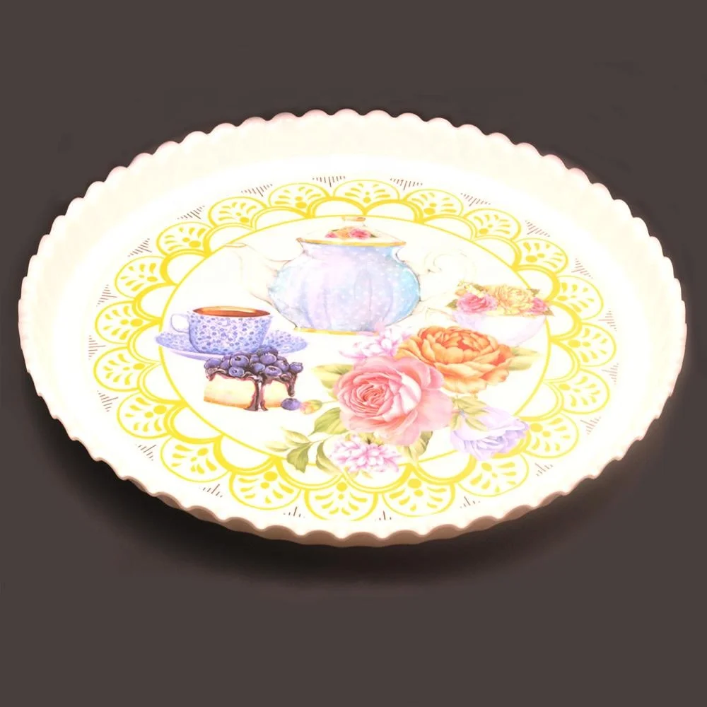 Wholesale Good Quality European Tray Hotel Room Service Coffee Tea Fruit Melamine Trays Big Size