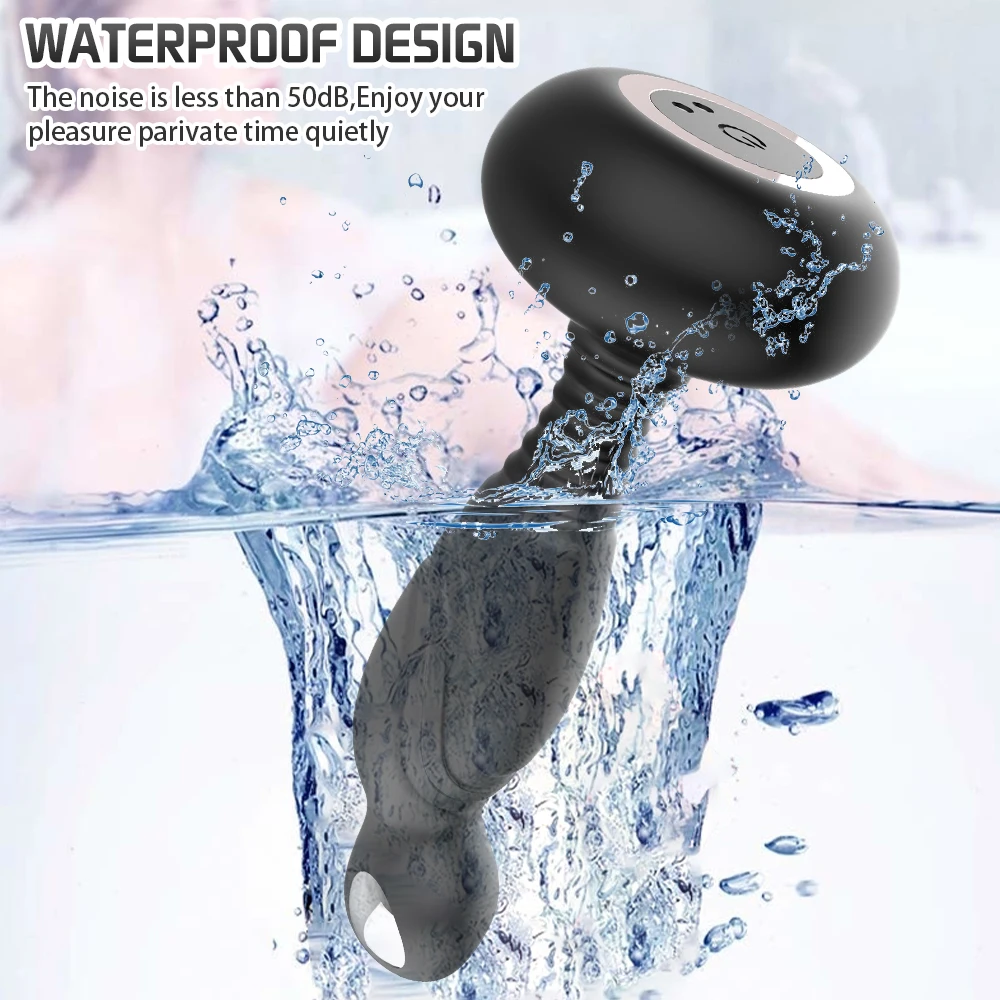 Remote Control Electric Shock Prostate Massage Wiggle Anal Plug Finger Vibrator Male Masturbator Sex Toys for Men