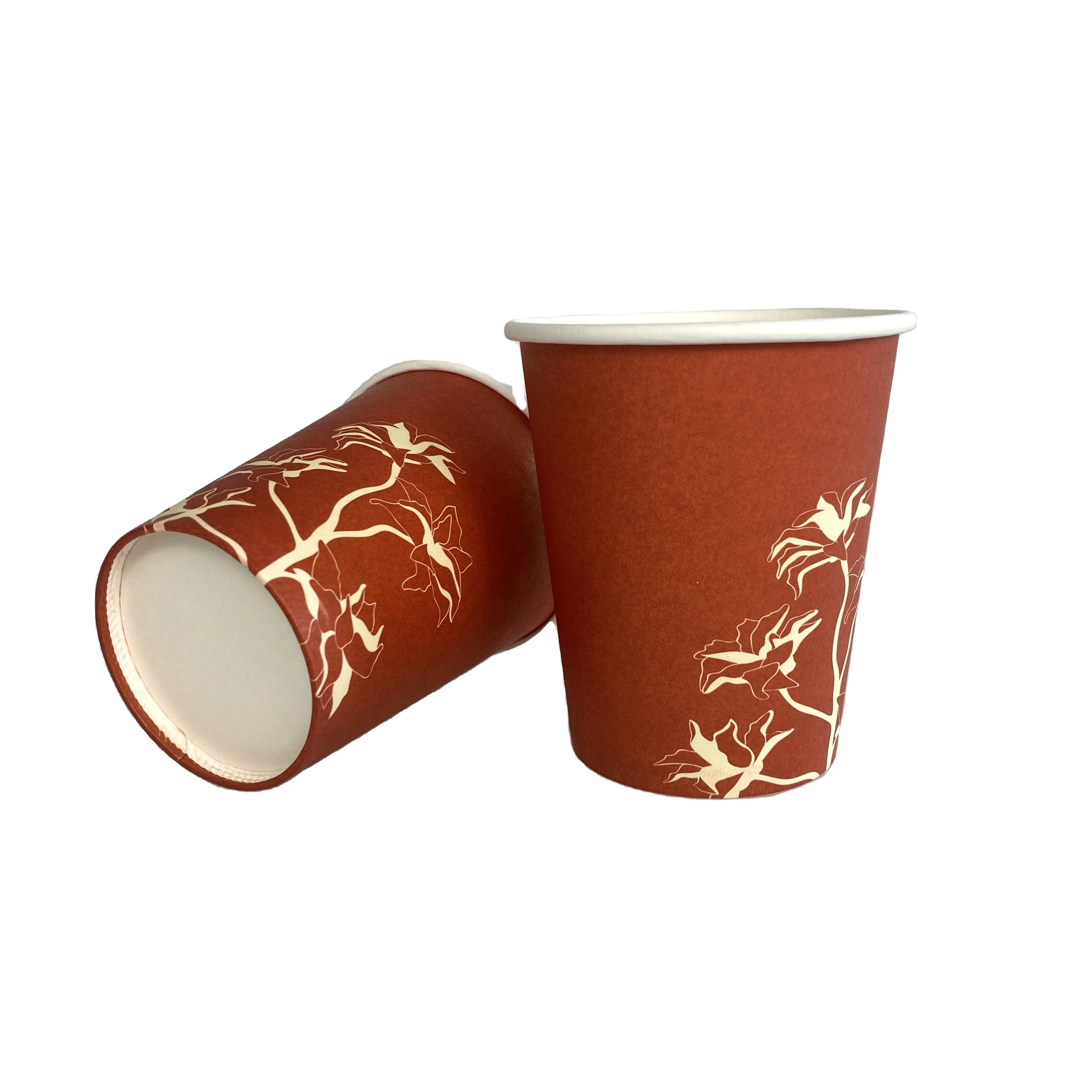 Индивидуальные чашки для холодного кофе с одной стенкой, бумажные чашки с принтом для горячих напитков