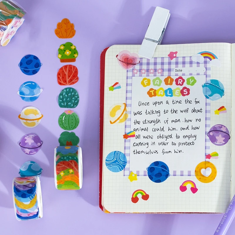 LOW MOQ Custom Printing Make Decorative Die Cut Fruits Dot Craft Washi Tape