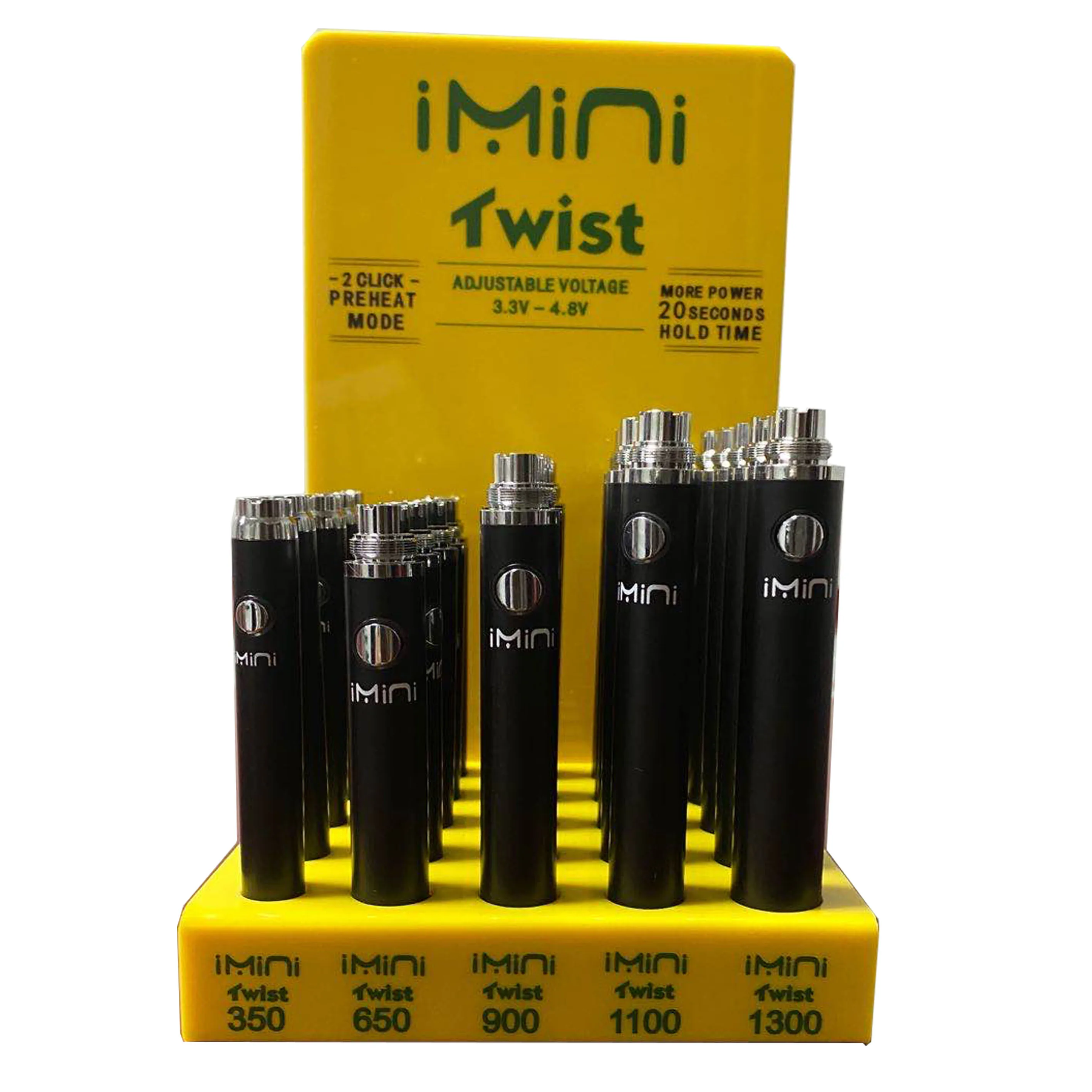  Новейший тонкий Vape аккумулятор 3 в 1 и 5 imini Twist Smart CBD с переменным напряжением 510