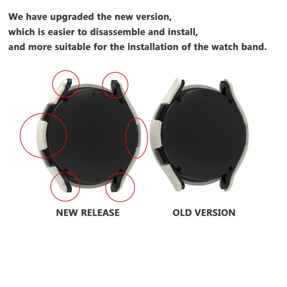 ShanHai New Protective Case for Samsung Galaxy Watch 4 40mm 44mm Protect Cover PC Bumper Shell For Galaxy Watch 4