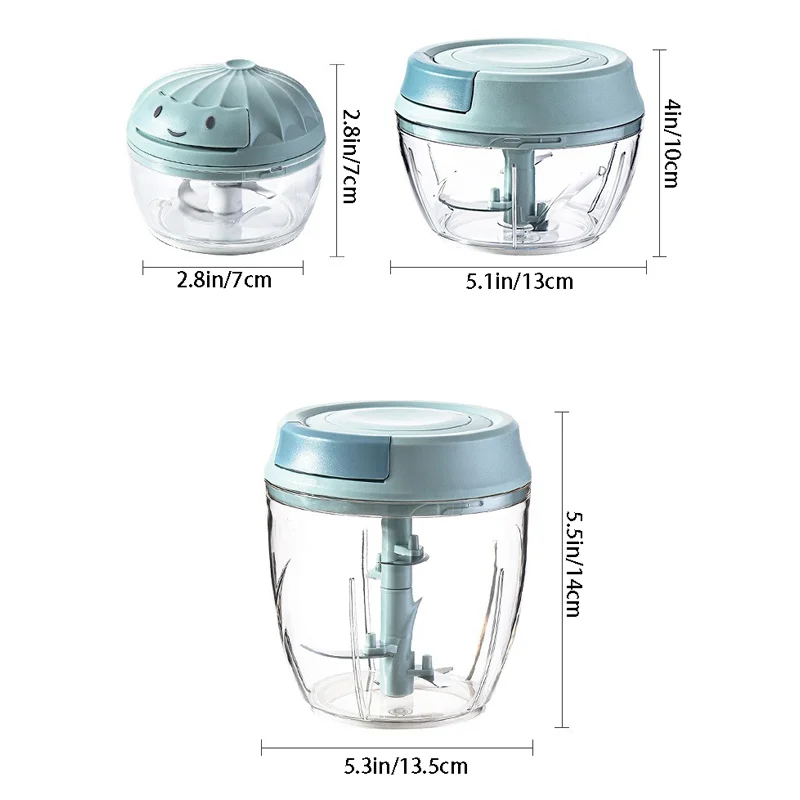 Rope type household cooking and auxiliary food machine, household small meat grinder, garlic mashing tool (small size 160ml)