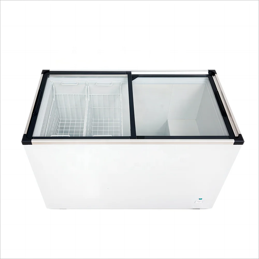 Kenkuhl ice cream display freezer with flat glass top frozen food display freezer commercial supermarket