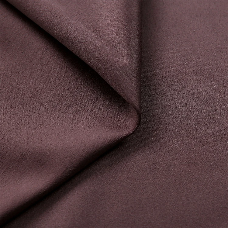 Wholesale High Quality Gold Stamping Brown 4 Way Stretch Custom Printed 100 Polyester Suede Knitted Fabric For Coat