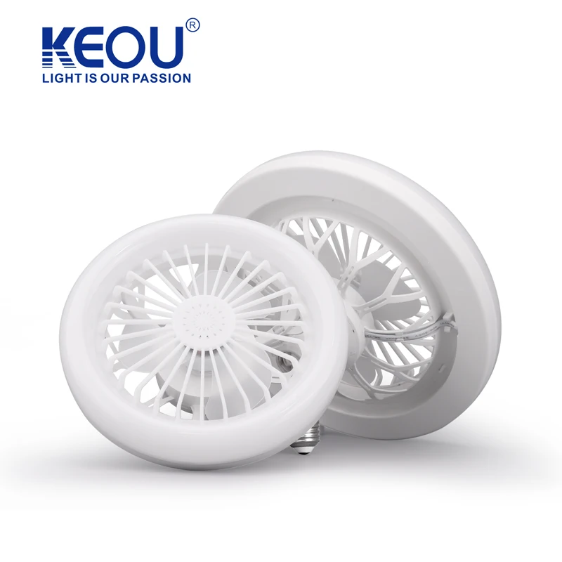 KEOU Remote Control Dimmable 3CCT E27 Socket 30W 50W Ceiling Fan Light