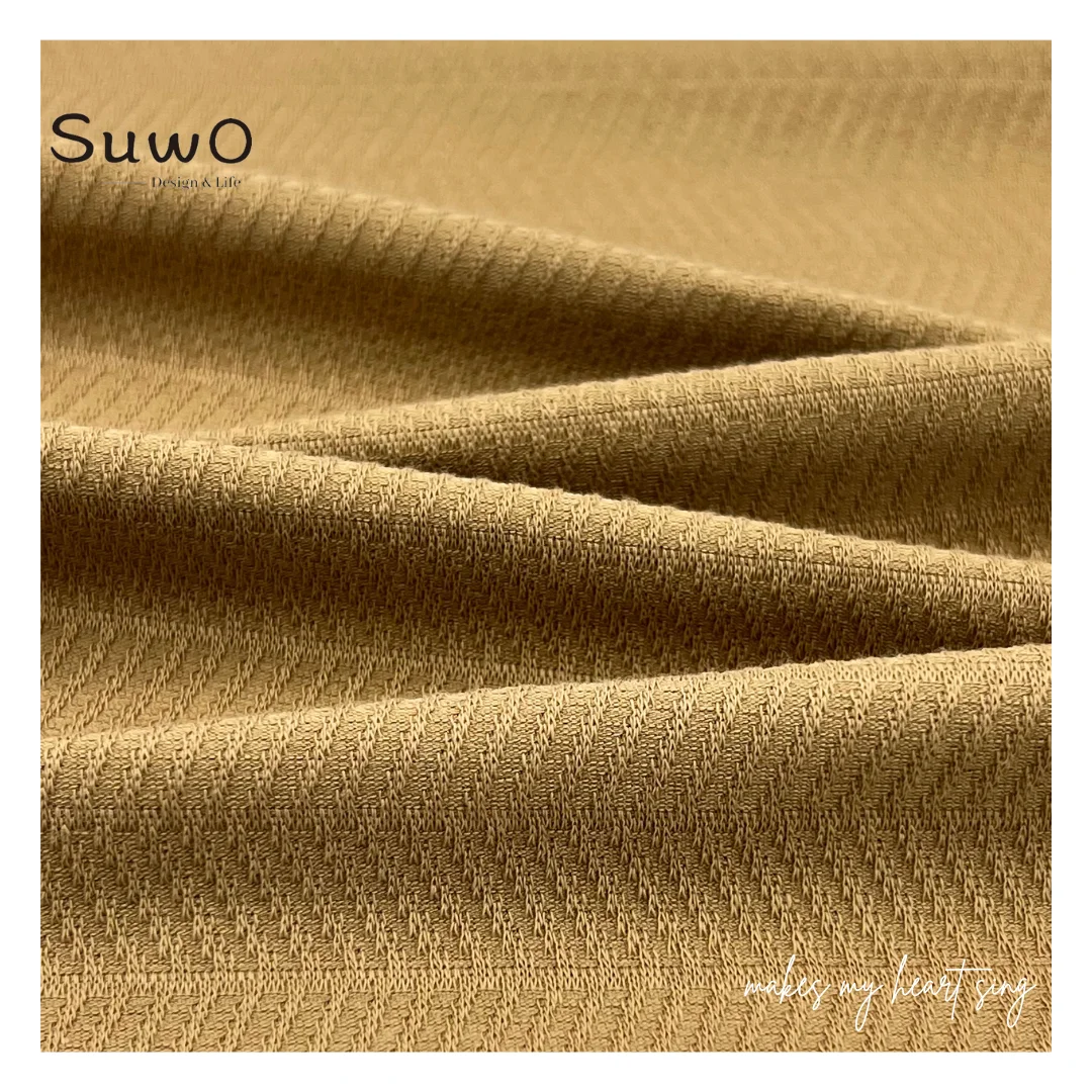 35 DuPont sorona 50 cotton material fabric stretch fabric Khaki Jacquard  knit fabrics for design women jacket pants