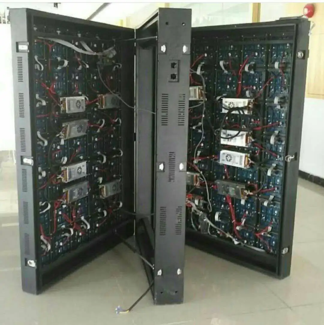 Front door open double sides p8 outdoor Waterproof Iron Cabinet P8 LED Display Home Theater Wall Mounted Tv screen