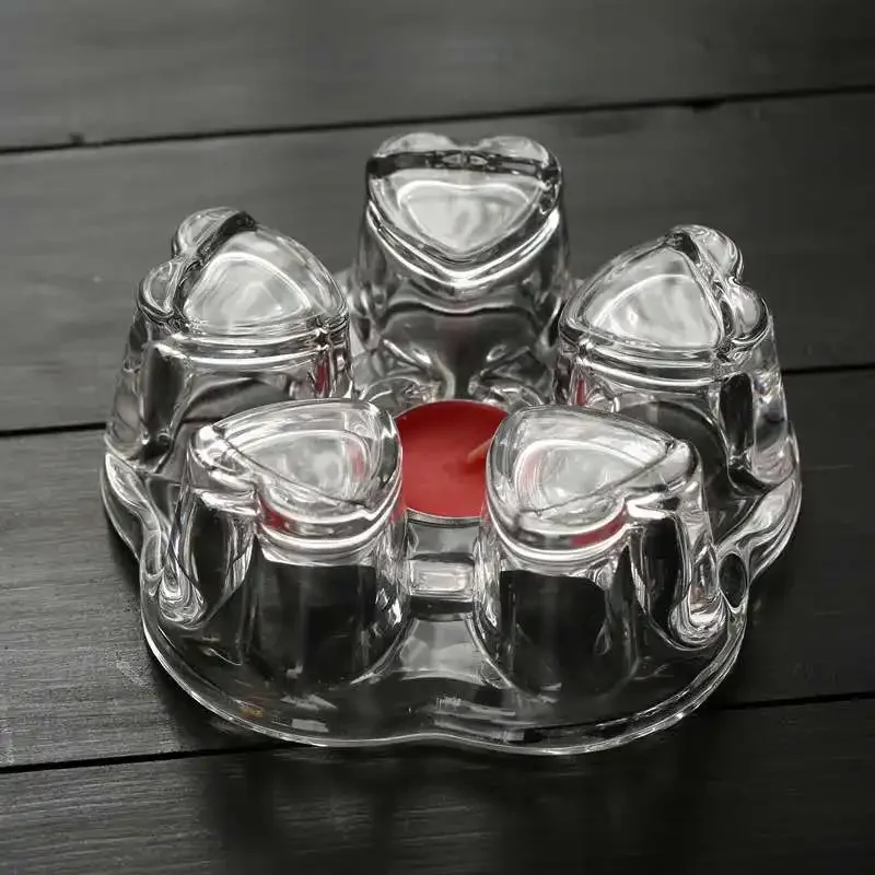 High borosilicate glass teapot Heat resistant thickened glass tea set warmer teapot base glass stand
