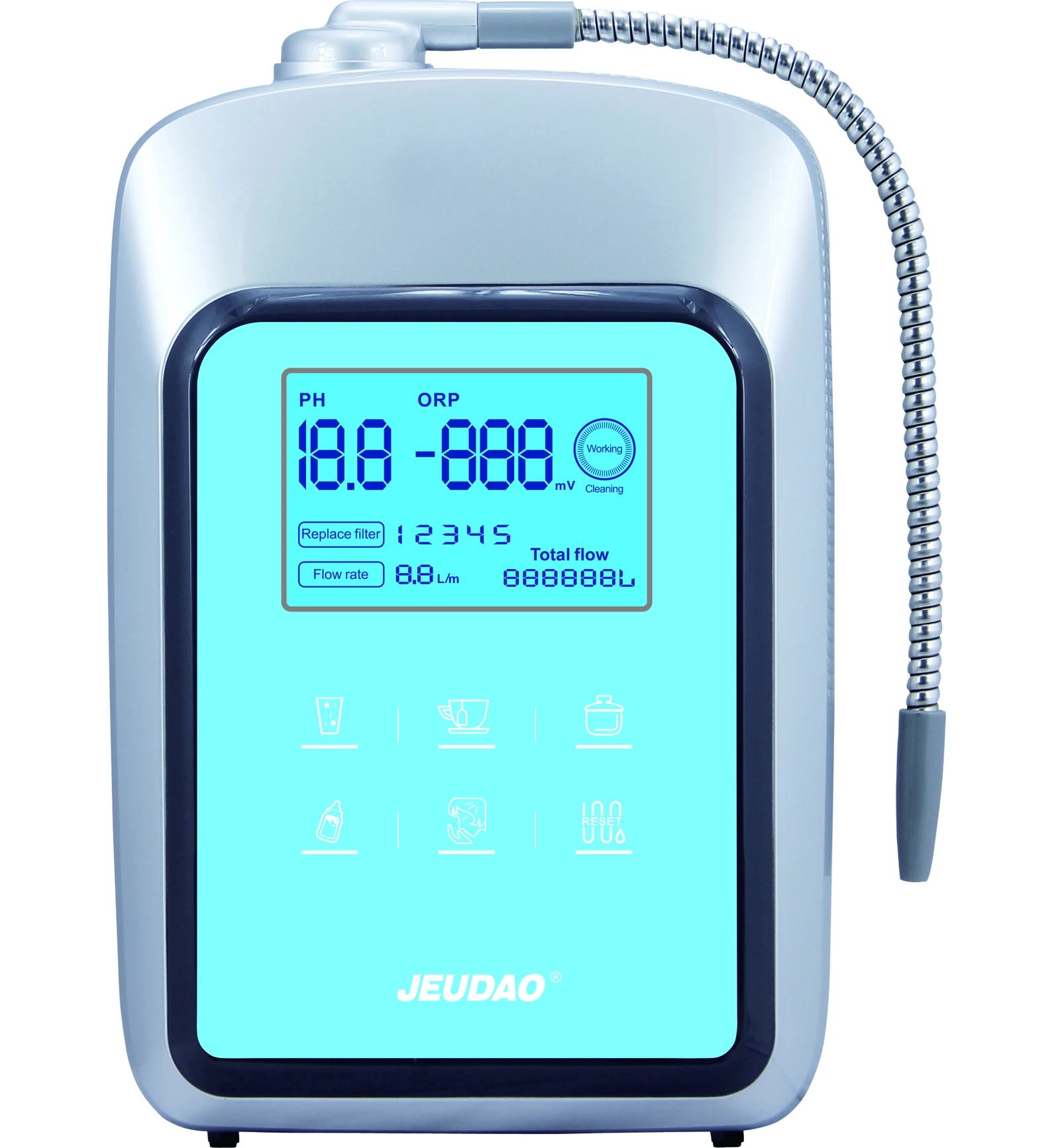 ORP-800/PH5.5-9.5 blue Glass Touch Control Model electrode alkaline water  ionizer