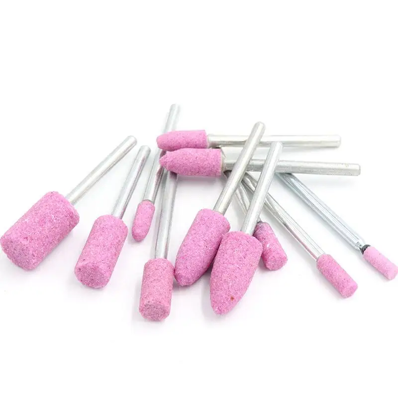High Quality100 pcs/box 3mm  Pink Ceramic Abrasive Grinding  Head Polishing  Mounted  Point with Stone Rotary Tools