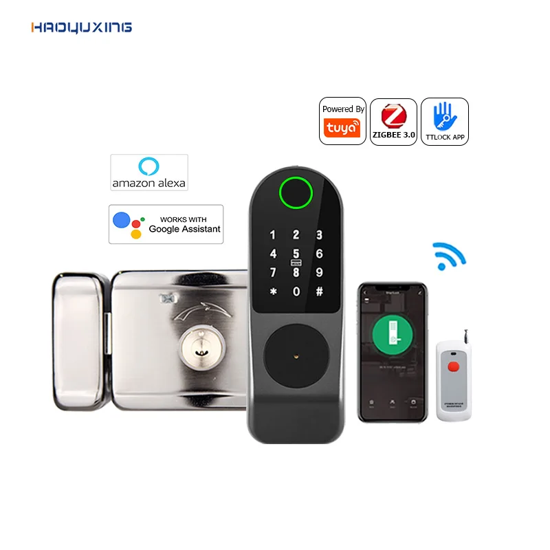 smart security home wifi digital door lock oem tuya with master key outdoor waterproof two way tuya door lock zigbee