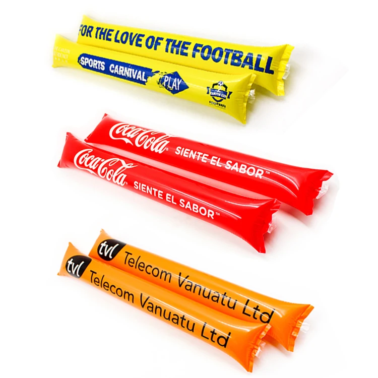 eco hot sell cheap bam bam custom white led light flagged inflatable balloon fans clap cheering thunder stick