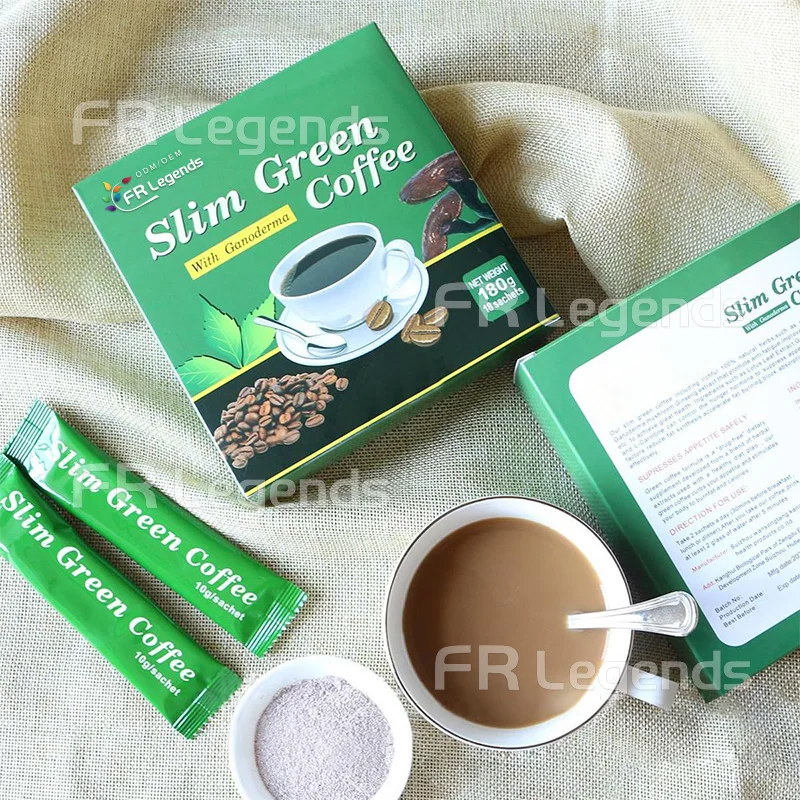OEM Premium Green Coffee Bean Powder with Ganoderma promote digestion Effective Fast Slimming Coffee for weight control