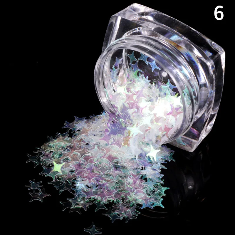 DIY Start Shape Sequins Nail Dacorations Holographic Shinny Glitter Silver Sequins Loose Nail Art Glitter Sequins