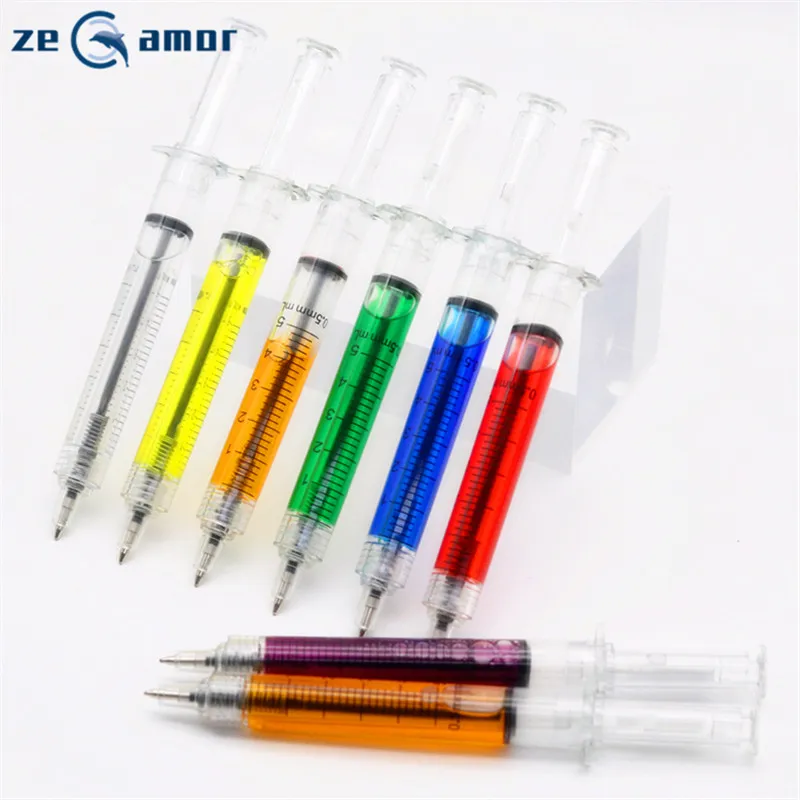 Zeamor Best Selling Liquid Promotional Items Injection Shaped Medical 5ml Syringe Ball Pen With Logo For Doctors Nurse